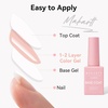 image:imageMakartt Gel Top Coat  2PCS No Wipe Top Coat Gel Nail Polish LongLasting Glossy Finish Clear Nail Polish NonYellowing Pink Bottle Soak Off with UVLED Lamp DIY Manicure Gift for WomenSunKissed Sands Rubber Base Gel  8ml
