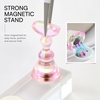 image:imageMakartt Holo Nail Stand for PressOn Nails DIY Magnetic Holder 1 Flower amp 2 Long Bases 10 Nail Stands for Gel Curing Beginners Practice Nail Tech amp Creators Display Nails Clear Pink 48 PuttyHolo Pink Stands with Clear Base