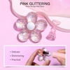 image:imageMakartt Holo Nail Stand for PressOn Nails DIY Magnetic Holder 1 Flower amp 2 Long Bases 10 Nail Stands for Gel Curing Beginners Practice Nail Tech amp Creators Display Nails Clear Pink 48 PuttyHolo Pink Stands with Clear Base