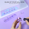 image:imageMakartt Holo Nail Stand for PressOn Nails DIY Magnetic Holder 1 Flower amp 2 Long Bases 10 Nail Stands for Gel Curing Beginners Practice Nail Tech amp Creators Display Nails Clear Pink 48 PuttyHolo Purple Stands with Clear Base
