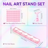 image:imageMakartt Holo Nail Stand for PressOn Nails DIY Magnetic Holder 1 Flower amp 2 Long Bases 10 Nail Stands for Gel Curing Beginners Practice Nail Tech amp Creators Display Nails Clear Pink 48 PuttyHolo Clear Pink Stands with Pink Base