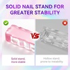 image:imageMakartt Holo Nail Stand for PressOn Nails DIY Magnetic Holder 1 Flower amp 2 Long Bases 10 Nail Stands for Gel Curing Beginners Practice Nail Tech amp Creators Display Nails Clear Pink 48 PuttyHolo Clear Pink Stands with Pink Base