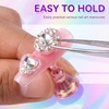 image:imageMakartt Holo Nail Stand for PressOn Nails DIY Magnetic Holder 1 Flower amp 2 Long Bases 10 Nail Stands for Gel Curing Beginners Practice Nail Tech amp Creators Display Nails Clear Pink 48 PuttyHolo Clear Pink Stands with Pink Base