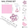 image:imageMakartt Holo Nail Stand for PressOn Nails DIY Magnetic Holder 1 Flower amp 2 Long Bases 10 Nail Stands for Gel Curing Beginners Practice Nail Tech amp Creators Display Nails Clear Pink 48 PuttyHolo Pink Stands with Clear Base