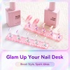 image:imageMakartt Holo Nail Stand for PressOn Nails DIY Magnetic Holder 1 Flower amp 2 Long Bases 10 Nail Stands for Gel Curing Beginners Practice Nail Tech amp Creators Display Nails Clear Pink 48 PuttyHolo Clear Pink Stands with Pink Base