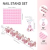 image:imageMakartt Holographic Nail Stand for PressOn Nails DIY Magnetic Holder 2 Pink Glitter Bases Presson Stand for Gel Curing Beginners Practice Skills Salon Nail Tech amp Content Creators Display NailsPinkflower Base