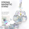 image:imageMakartt Holographic Nail Stand for PressOn Nails DIY Magnetic Holder 2 Pink Glitter Bases Presson Stand for Gel Curing Beginners Practice Skills Salon Nail Tech amp Content Creators Display NailsClearFlower Base