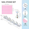image:imageMakartt Holographic Nail Stand for PressOn Nails DIY Magnetic Holder 2 Pink Glitter Bases Presson Stand for Gel Curing Beginners Practice Skills Salon Nail Tech amp Content Creators Display NailsClearFlower Base