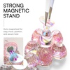 image:imageMakartt Holographic Nail Stand for PressOn Nails DIY Magnetic Holder 2 Pink Glitter Bases Presson Stand for Gel Curing Beginners Practice Skills Salon Nail Tech amp Content Creators Display NailsPinkflower Base