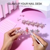 image:imageMakartt Holographic Nail Stand for PressOn Nails DIY Magnetic Holder 2 Pink Glitter Bases Presson Stand for Gel Curing Beginners Practice Skills Salon Nail Tech amp Content Creators Display NailsPinkflower Base