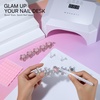 image:imageMakartt Holographic Nail Stand for PressOn Nails DIY Magnetic Holder 2 Pink Glitter Bases Presson Stand for Gel Curing Beginners Practice Skills Salon Nail Tech amp Content Creators Display NailsPinkclearflower Base