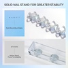 image:imageMakartt Holographic Nail Stand for PressOn Nails DIY Magnetic Holder 2 Pink Glitter Bases Presson Stand for Gel Curing Beginners Practice Skills Salon Nail Tech amp Content Creators Display NailsClearFlower Base