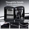 image:imageMakartt Manicure Kit Professional Nail Care Clippers Set  11 pcs Stainless Steel Tavel Women Men Fingernail Grooming Tool with Portable Black Leather CaseBlack
