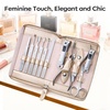 image:imageMakartt Manicure Kit Professional Nail Care Clippers Set  11 pcs Stainless Steel Tavel Women Men Fingernail Grooming Tool with Portable Black Leather CaseRosy Gold