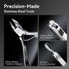 image:imageMakartt Manicure Kit Professional Nail Care Clippers Set  11 pcs Stainless Steel Tavel Women Men Fingernail Grooming Tool with Portable Black Leather CaseBlack