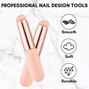 image:imageMakartt Nail Brush  2pcs Reusable Chrome Powder Applicator Pink Art Pen Silicone Brushes For Pat Ombre Gel and French Nails Lipstick Concealer Eyeshadow