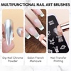 image:imageMakartt Nail Brush  2pcs Reusable Chrome Powder Applicator Pink Art Pen Silicone Brushes For Pat Ombre Gel and French Nails Lipstick Concealer Eyeshadow