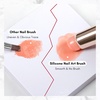 image:imageMakartt Nail Brush  2pcs Reusable Chrome Powder Applicator Pink Art Pen Silicone Brushes For Pat Ombre Gel and French Nails Lipstick Concealer Eyeshadow