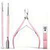 image:imageMakartt Nail File and Buffer Set Pink Basic Prep Kit with Cuticle Clipper Trimmer Pusher Brush Manicure Care Kit for Natural and Acrylic Nails 7pcsCuticle Tools4pcs