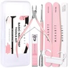 image:imageMakartt Nail File and Buffer Set Pink Basic Prep Kit with Cuticle Clipper Trimmer Pusher Brush Manicure Care Kit for Natural and Acrylic Nails 7pcsPink7pcs