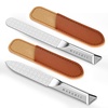 image:imageMakartt Nail Files Glass Nail Files for Natural Nails DoubleSided Reusable Sandblasted Fingernail Buffers with Case for Shape amp Smooth Finish Portable Manicure Gift Set 3pcs Pink Green Blue2pcs metal nail files