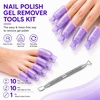 image:imageMakartt Nail Polish Remover Clips Kit 20PCS Reusable Nail Soak Off Clips for Fingers amp Toes Acrylic amp Nail Remover Tools DoubleEnded Cuticle Pusher Fast MessFree Gel Removal at Home or Salonpurple
