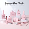 image:imageMakartt Nude Gel Builder Kit 15ML 8in1 Nail Builder Set Salon DIY 6Pcs  Large Capacity for Professional Salon Nail Art DIYer Self Leveling Rubber Base Nail Shape Strengthener Apex BuildNude Pink Gel Poish  Top Coat