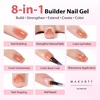 image:imageMakartt Nude Gel Builder Kit 15ML 8in1 Nail Builder Set Salon DIY 6Pcs  Large Capacity for Professional Salon Nail Art DIYer Self Leveling Rubber Base Nail Shape Strengthener Apex BuildNude Pink Gel Poish  Top Coat