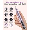 image:imageMakartt PenShaped Rechargeable Nail Drill for Beginners 25000 RPM Cordless Electric Nail File with 5Speed LED Display Lightweight Quiet E File Kit for Gel Polish Removal Home Travel UsePurpleTypus Purple