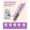 image:imageMakartt PenShaped Rechargeable Nail Drill for Beginners 25000 RPM Cordless Electric Nail File with 5Speed LED Display Lightweight Quiet E File Kit for Gel Polish Removal Home Travel UsePurpleTypus Purple