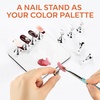 image:imageMakartt Press on Nails Stand Clear and Pink Nail Holder for Painting Nails Stands for Art Display Practice Magnetic Clear Glitter Flower Fake Holders with Reusable Adhesive Putty for Home Salon DIYSilver Metal