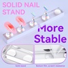image:imageMakartt Press on Nails Stand Clear and Pink Nail Holder for Painting Nails Stands for Art Display Practice Magnetic Clear Glitter Flower Fake Holders with Reusable Adhesive Putty for Home Salon DIYPinkClear
