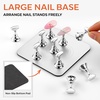 image:imageMakartt Press on Nails Stand Clear and Pink Nail Holder for Painting Nails Stands for Art Display Practice Magnetic Clear Glitter Flower Fake Holders with Reusable Adhesive Putty for Home Salon DIYSilver Metal
