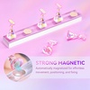 image:imageMakartt Press on Nails Stand Clear and Pink Nail Holder for Painting Nails Stands for Art Display Practice Magnetic Clear Glitter Flower Fake Holders with Reusable Adhesive Putty for Home Salon DIYPinkClear