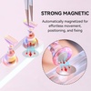 image:imageMakartt Press on Nails Stand Clear and Pink Nail Holder for Painting Nails Stands for Art Display Practice Magnetic Clear Glitter Flower Fake Holders with Reusable Adhesive Putty for Home Salon DIYAurora ClearPink