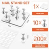 image:imageMakartt Press on Nails Stand Clear and Pink Nail Holder for Painting Nails Stands for Art Display Practice Magnetic Clear Glitter Flower Fake Holders with Reusable Adhesive Putty for Home Salon DIYSilver Metal