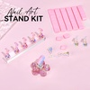image:imageMakartt Press on Nails Stand Clear and Pink Nail Holder for Painting Nails Stands for Art Display Practice Magnetic Clear Glitter Flower Fake Holders with Reusable Adhesive Putty for Home Salon DIYAurora ClearPink