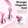 image:imageMakartt Press on Nails Stand Clear and Pink Nail Holder for Painting Nails Stands for Art Display Practice Magnetic Clear Glitter Flower Fake Holders with Reusable Adhesive Putty for Home Salon DIYpurely white