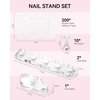 image:imageMakartt Press on Nails Stand Clear and Pink Nail Holder for Painting Nails Stands for Art Display Practice Magnetic Clear Glitter Flower Fake Holders with Reusable Adhesive Putty for Home Salon DIYPedestal