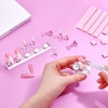 image:imageMakartt Press on Nails Stand Clear and Pink Nail Holder for Painting Nails Stands for Art Display Practice Magnetic Clear Glitter Flower Fake Holders with Reusable Adhesive Putty for Home Salon DIYPinkClear