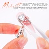 image:imageMakartt Press on Nails Stand Clear and Pink Nail Holder for Painting Nails Stands for Art Display Practice Magnetic Clear Glitter Flower Fake Holders with Reusable Adhesive Putty for Home Salon DIYSilver