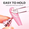 image:imageMakartt Press on Nails Stand Clear and Pink Nail Holder for Painting Nails Stands for Art Display Practice Magnetic Clear Glitter Flower Fake Holders with Reusable Adhesive Putty for Home Salon DIYPink10pcs