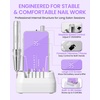 image:imageMakartt Professional Nail Drill  35000RPM Electric Nail File with 60W Coreless Motor 2 in 1 Desktop amp Portable Rechargeable E File with Drill Bits and LCD Display Nouvella PurplePurple Nouvella