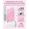 image:imageMakartt Professional Nail Drill  35000RPM Electric Nail File with 60W Coreless Motor 2 in 1 Desktop amp Portable Rechargeable E File with Drill Bits and LCD Display Nouvella PurplePink Nouvella