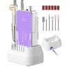 image:imageMakartt Professional Nail Drill  35000RPM Electric Nail File with 60W Coreless Motor 2 in 1 Desktop amp Portable Rechargeable E File with Drill Bits and LCD Display Nouvella PurplePurple Nouvella