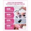 image:imageMakartt Professional Nail Drill  35000RPM Electric Nail File with 60W Coreless Motor 2 in 1 Desktop amp Portable Rechargeable E File with Drill Bits and LCD Display Nouvella PurplePink Nouvella