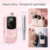 image:imageMakartt Rechargeable Electric Nail Drill 35000 RPM Nail Drill File with Storage Stand for Acrylic Gel Polishing Removing LED DisplayCordless Efile with Bits Kit for Manicure Beginner Home PinkHephaely Pink