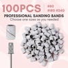 image:imageMakartt Sanding Bands for Nail Drill  100 Pcs 180Fine Grits Nail File Sanding Bands for Drill Bits Nail Prep Smooth Polish Upgrade Thicker Durable Sanding Drill Bit for Acrylic Nails Gel BlackWhite