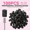 image:imageMakartt Sanding Bands for Nail Drill100 Pcs Nail File Sanding Bands for Drill Bits 180 Medium Grits for Acrylic Nails Gel Removing and Shaping Upgrade Thicker Durable Sanding Drill Bit WhiteBlack