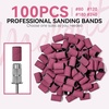 image:imageMakartt Sanding Bands for Nail Drill100 Pcs Nail File Sanding Bands for Drill Bits 180 Medium Grits for Acrylic Nails Gel Removing and Shaping Upgrade Thicker Durable Sanding Drill Bit WhitePink